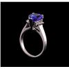 Image 4 : 3.86 ctw Tanzanite and Diamond Ring - 14KT White Gold