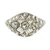 Image 1 : Antique Art Deco 18k Gold 1 ctw Old Cut Diamond Dome Filigree Dinner Cocktail Ri