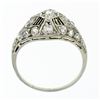 Image 6 : Antique Art Deco 18k Gold 1 ctw Old Cut Diamond Dome Filigree Dinner Cocktail Ri