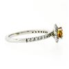 Image 6 : Petite 14K White Gold 0.82 ctw Citrine & Diamond Halo Engagement or Promise Ring