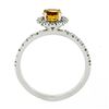 Image 8 : Petite 14K White Gold 0.82 ctw Citrine & Diamond Halo Engagement or Promise Ring