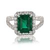 Image 1 : 2.64 ctw Emerald and 0.89 ctw Diamond Platinum Ring