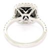 Image 7 : 14K White Gold 3.12 ctw Checkerboard Cushion Cut Black & White Diamond Halo Ring