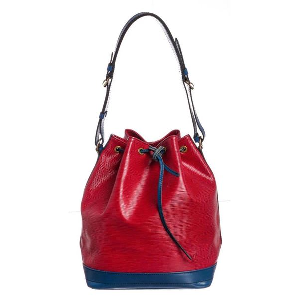Louis Vuitton Red Blue Epi Leather Noe GM Drawstring Shoulder Bag
