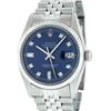 Image 1 : Rolex Mens Stainless Blue Diamond 36MM Oyster Perpetaul Datejust