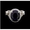 Image 2 : 14KT White Gold 5.62 ctw Sapphire and Diamond Ring
