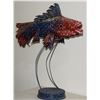 Image 2 : BERNIE MORIAZ METAL FISH SCULPTURE (KINETIC); SIGNED (23.5" X 22.5")