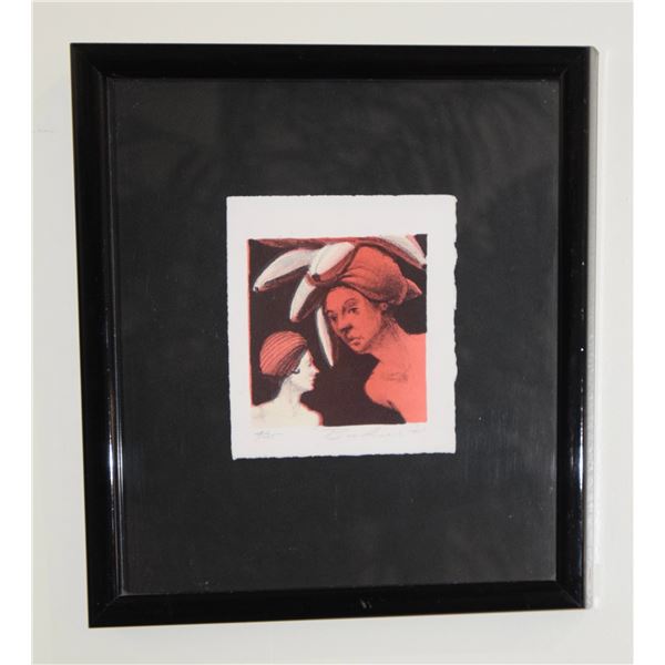 KEN BUSHNELL COLOR ETCHING; SIGNED (FRAMED 11" X 12")