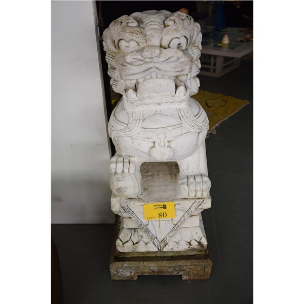 WHITE MARBLE FUU DOGS ON BASE (37" H) (2 PCS)