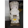 Image 1 : WHITE MARBLE FUU DOGS ON BASE (37" H) (2 PCS)