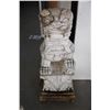 Image 2 : WHITE MARBLE FUU DOGS ON BASE (37" H) (2 PCS)