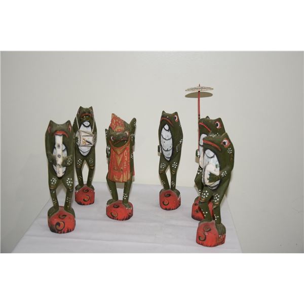 WOOD MUSICIAN FROGS (6 PCS)