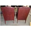 Image 2 : LEATHER WING BACK ARM CHAIRS W/TUFTED BACK & SEAT (PAIR)