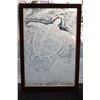 Image 1 : ETCHED GLASS TURTLE (FRAMED 27 1/4" X 39 1/4")