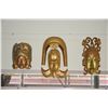 Image 1 : CARVED GILT WOOD MASKS (14" TO 22") (3 PCS)