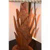 Image 2 : CARVED WOOD LAMP W/FISH MOTIF & WOVEN FIBER SHADE