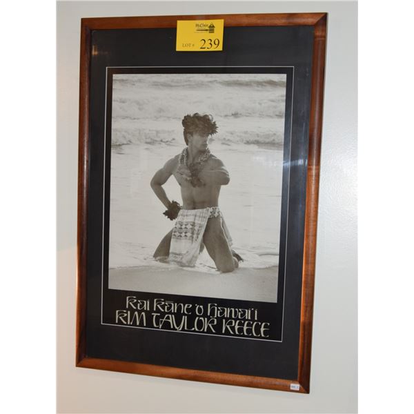 KIM TAYLOR REECE POSTER, "KAI KANE O HAWAII" (KOA FRAMED 22" C 32")