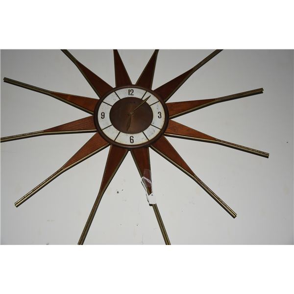 ELGIN MID-CENTURY "STARBURST" WALL CLOCK (WORKING)