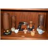 Image 1 : MIXED LOT: COPPER INSERTS, WATER DROPPER, WOOD DOLL (ISHIKAWA TOKUJIRO), INCENSE  HOLDER, ASHTRAY, E