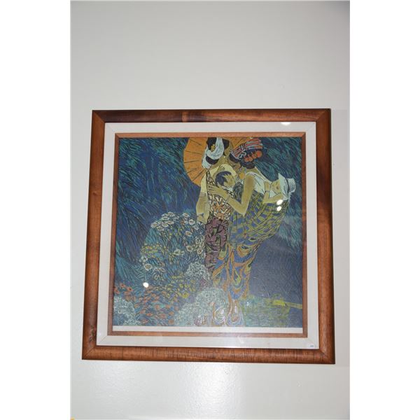 KOA FRAMED CHINESE ART; SIGNED 4/10 (24 1/2" X 25 3/4")