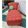 Image 8 : Red Chinoiserie Upholstered Sydney Chaise 31" W x 50" D x 40" H