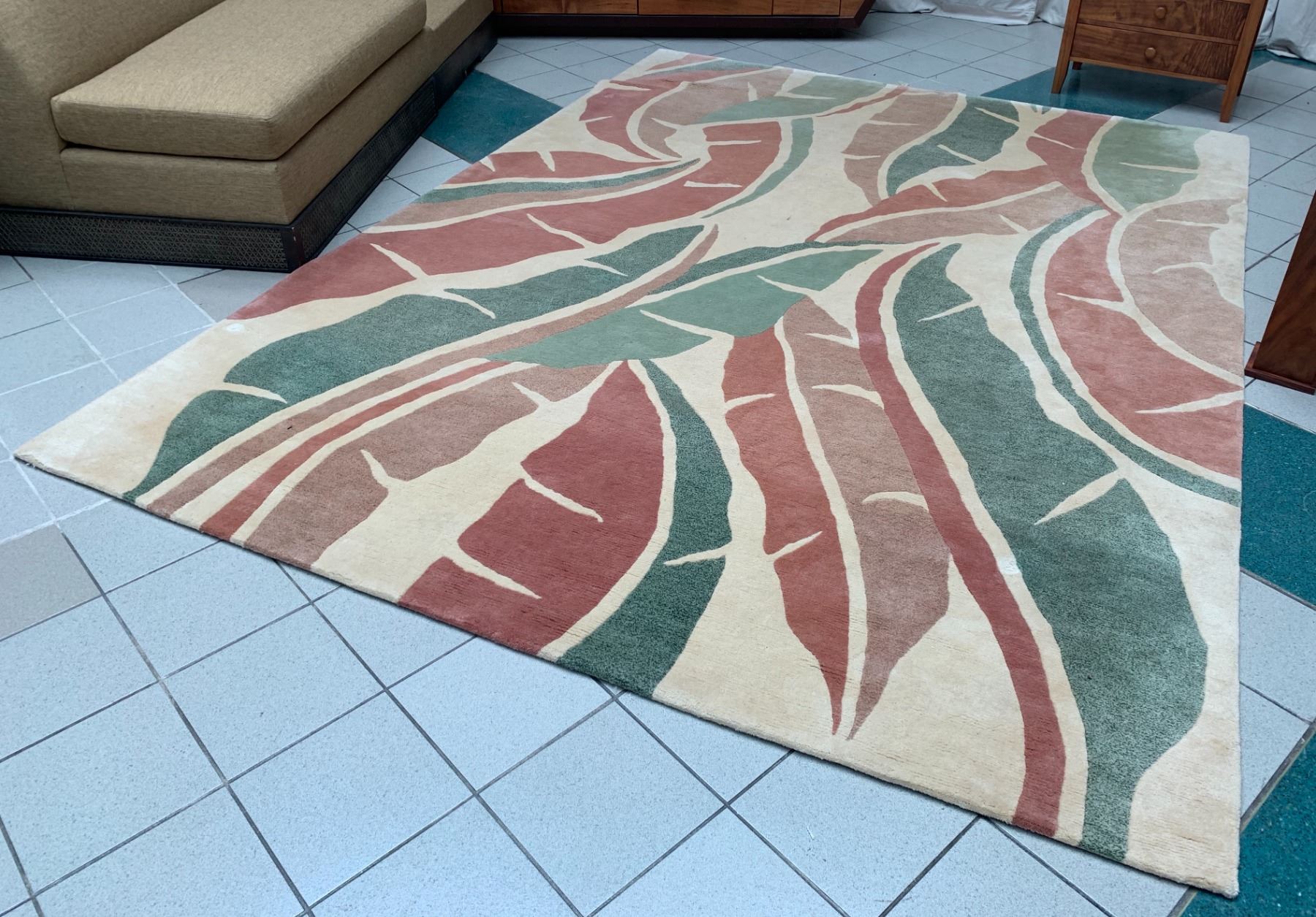 Indich Rugs Maile Indich Collection Area Rug, Tropical Leaves 9' x 12'