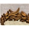 Image 8 : Carved Wooden Mirror, Leaf Pattern, 28.5" X 45.5"