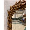 Image 2 : Carved Wooden Mirror, Leaf Pattern, 28.5" X 45.5"