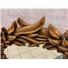 Image 8 : Carved Wooden Mirror, Leaf Pattern, 28.5" X 45.5"