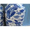 Image 8 : Pair of 2 Tall Blue & White Porcelain Vases 29" H, 8" Dia.