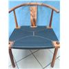 Image 2 : Qty 2 Wishbone Chairs, Mango Wood and Leather Seats 23"W x 18"D x 30"H