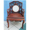 Image 2 : Pair of Chinese Emperor Chairs with Marble Inlay 27" x 19" x 44" H
