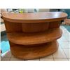 Image 1 : Curved Wooden Shelving Unit (middle shelf has crack)