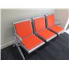 Image 2 : Metal-Frame 3-Seat Airport Style Seats - Orange