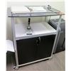 Image 1 : Rolling 2 Tier Cart w/ Locking Under-Cabinet & 2 Shelves