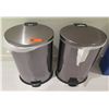 Image 1 : Qty 2 Round Metal Waste Baskets w/ Foot Control Lid