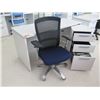Image 2 : White Desk w/ 3 Drawers & Rolling Black Office Chair 60"x24"x29"H
