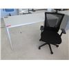 Image 2 : White Desk w/ Rolling Black Office Chair 60"x24"x29"H