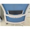 Image 8 : White Desk w/ 5 Drawers & Rolling Blue Office Chair 72"x24"x30"H