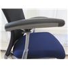 Image 8 : Knoll Inc. Black Mesh Rolling Executive Office Arm Chair w/ Blue Seat Cushion