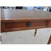Image 8 : Wooden Table w/ 1 Drawer & Wood Upholstered Arm Chair 42"x24"x30"H