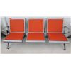 Image 1 : Metal-Frame 3-Seat Airport Style Seats - Orange