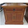 Image 1 : Wooden End Table w/ Drawer, Contents & 2 Door Cabinet 24"x18"x24"H