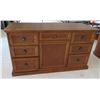 Image 1 : Wooden Cabinet w/ 7 Drawers & 1 Door Cabinet 58"x24"x32"H