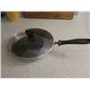Image 8 : Qty 3 Farberware Frying Pans (w/ 1 Lid), Chopping Block & Wood Utensils