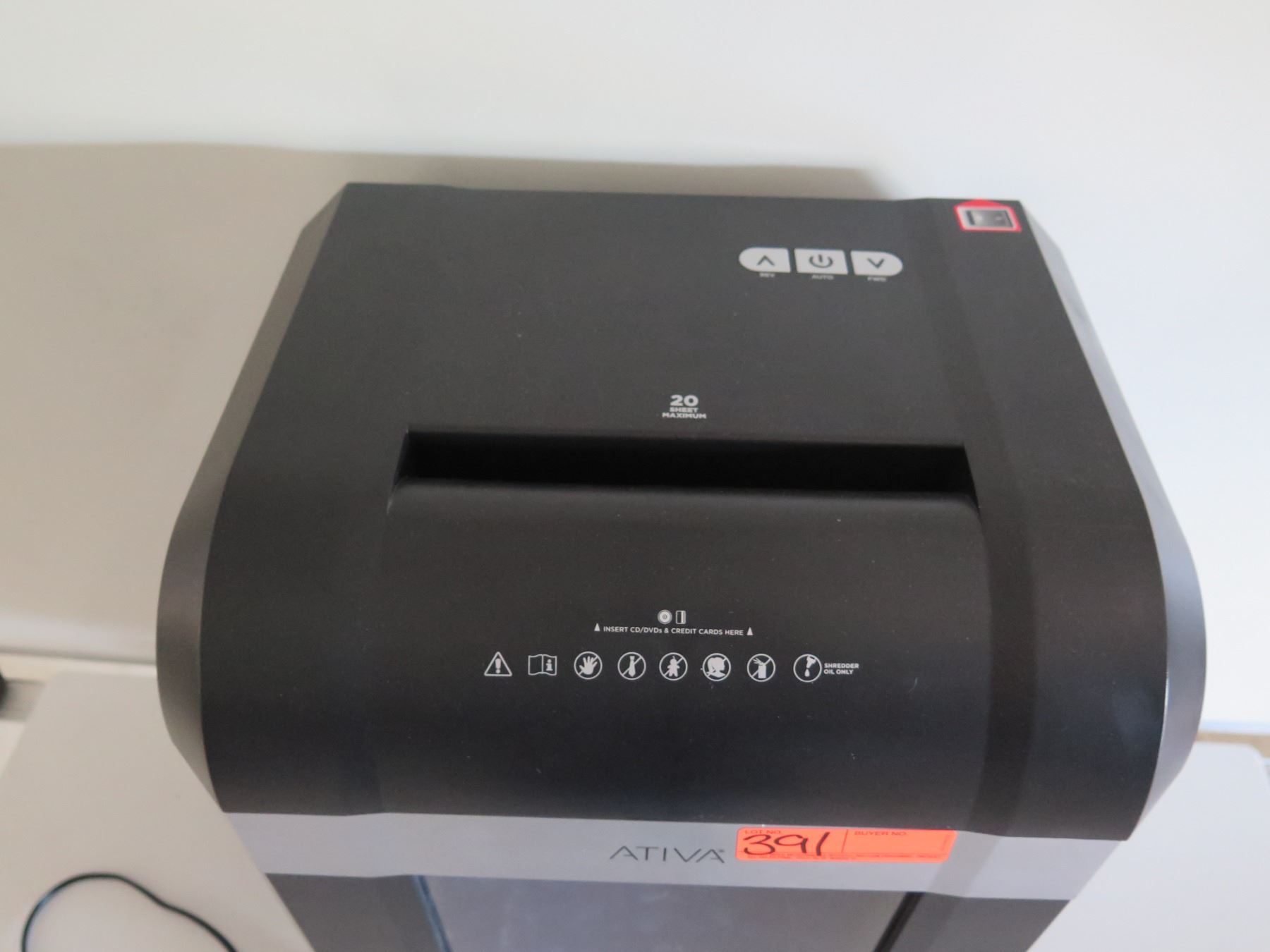 Ativa 20 Sheet Paper Shredder on Wheels Model A20CC18