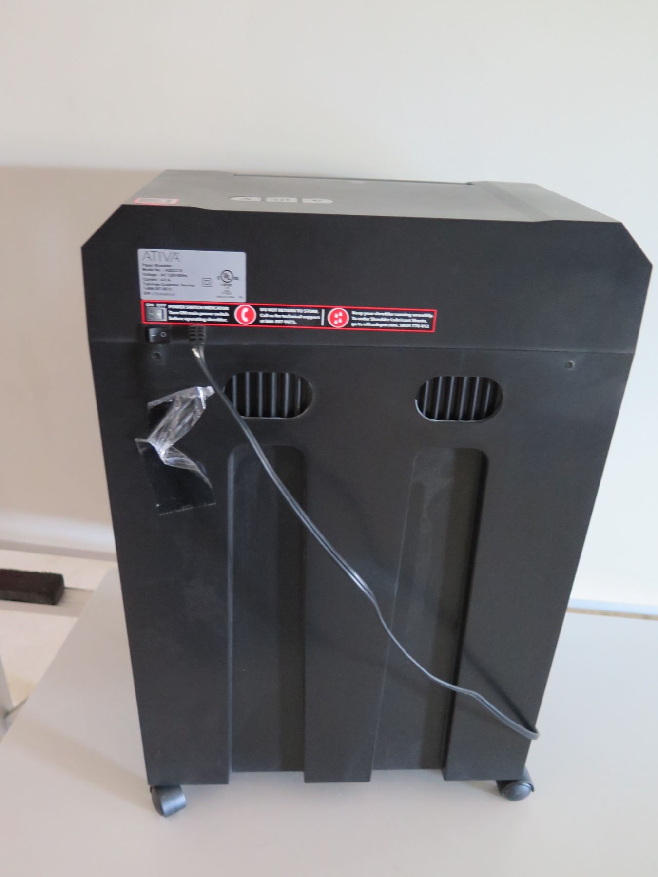 Ativa 20 Sheet Paper Shredder on Wheels Model A20CC18