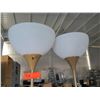 Image 2 : Qty 2 Tall Metal Pole Lamps w/ White Glass Shades
