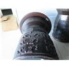 Image 8 : Qty 2 Round Etched Stools/Stands 18" Diameter x 20" Ht.