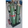 Image 1 : Qty 2 Oxygen Tanks with Cart & Regulators